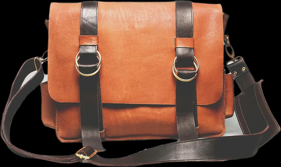 Leather messenger bag